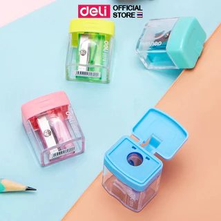 Deli 0574 Pencil Sharpener กบเหลาดินสอขนาดพกพา สีพาสเทล (คละสี 1 ชิ้น)