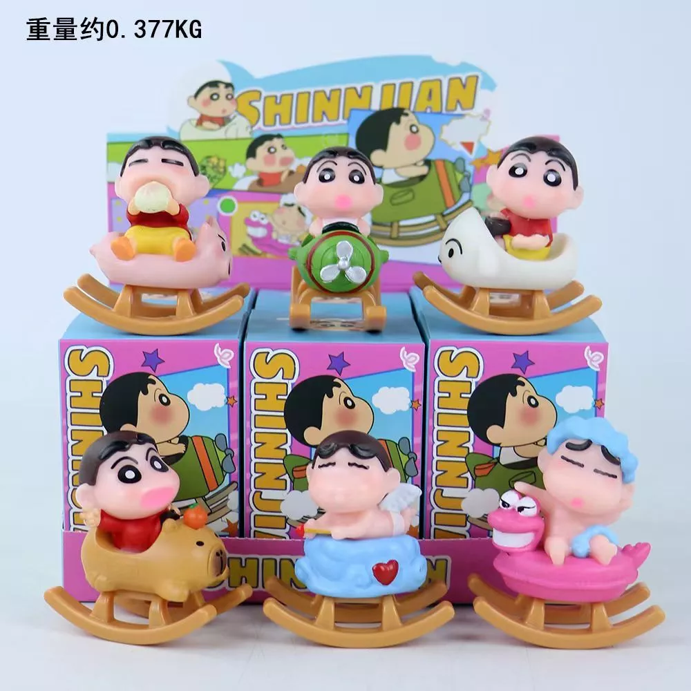 สินค้าพร้อมส่ง 6 ชิ้น/เซ็ตกล่อง Crayon Shin-chan PVC โมเดล ของเล่นตกแต่งเดสก์ท็อป ของสะสม ของเล่นใหม่ ของขวัญ
