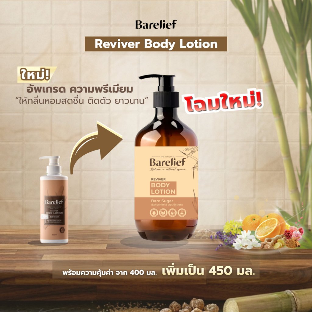 แบร์รีลีฟ โลชั่นบำรุงผิว รีไวเวอร์ บอดี้ โลชั่น 400 มล. | Barelief Reviver Body Lotion 400 ml.
