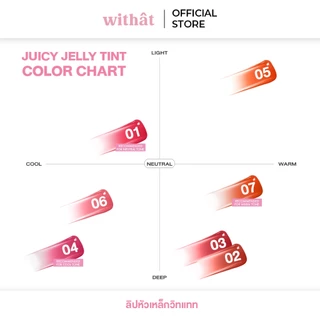 ส่งด่วน Withat Juicy Jelly Tint วิทแทท จุ๊ซซี่ เจลลี่ ทินต์ ริมฝีปาก Cosmetic เครื่องสำอาง ผู้หญิง ลิป ทินท์ Women