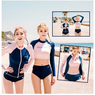 ชุดว่ายน้ำผู้หญิง ชุดว่ายน้ำหญิง แขนยาว เซ็ต 5 ชิ้น สวมใส่สบาย