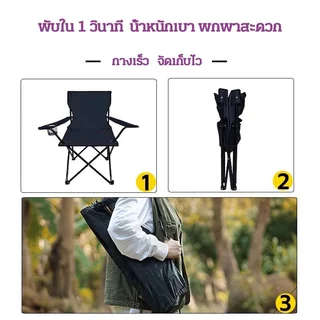 เก้อี้สนามพับได้ รับน้ำหนัก150 แถมถุงเก็บส แบบพกพา เก้าอี้แคมป์ปิ้ง เก้าอี้ปิคนิค