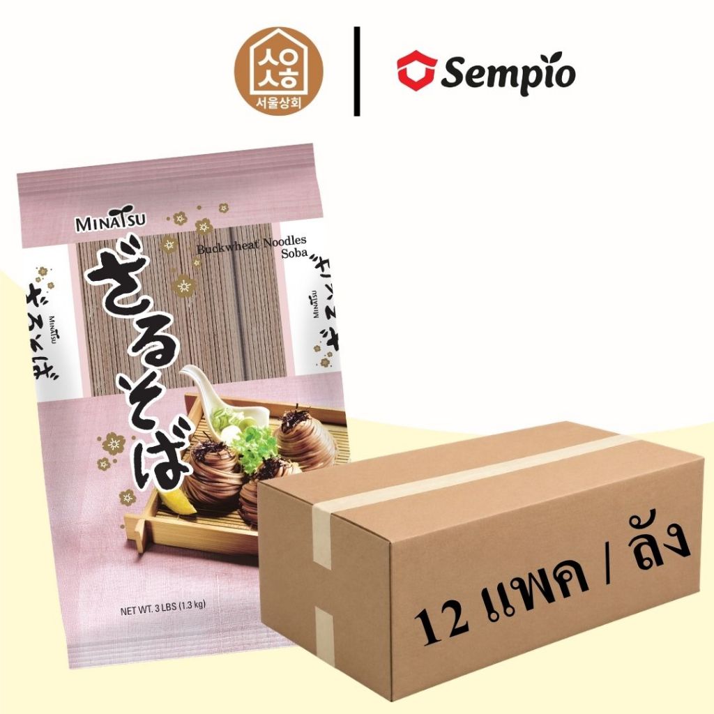 **แบบลัง** SEMPIO เส้นโซบะ มินาซึ บัควีท ตรา เซมเพียว 1.3kg Minatsu Buckwheat Noodles Soba 1.3kg 샘표 자루소바