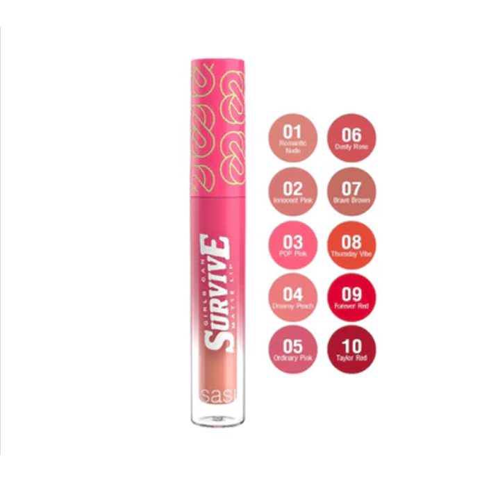 SASI Girls can Survive Matte Lip 2g ศศิ เกิร์ล แคน เซอร์ไวฟ์ แมท ลิป 2 กรัม