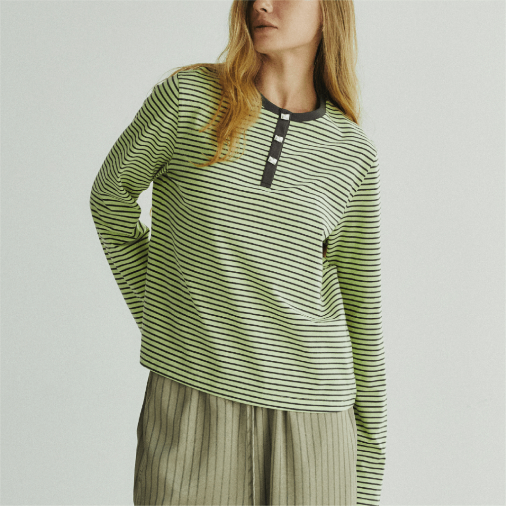 Stripe Henley Shirt เสื้อแขนยาว