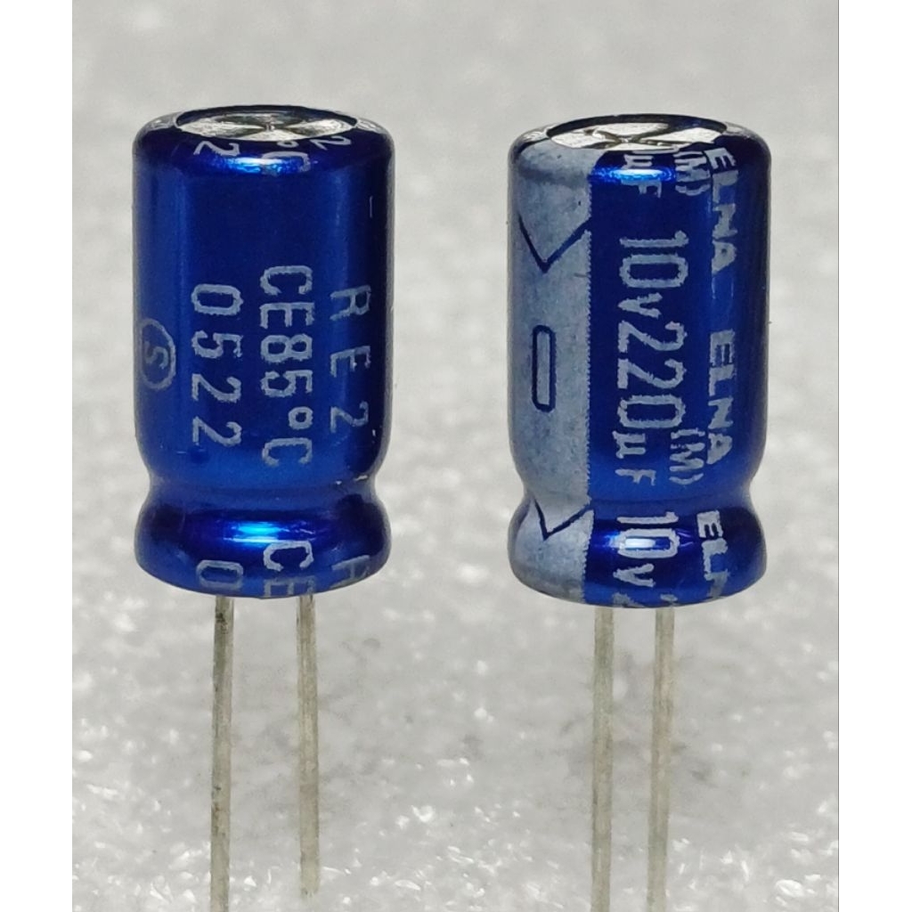 Elna RE2 220uf 10v (แพ็ค10ตัว) capacitor ตัวเก็บประจุ คาปาซิเตอร์ ขนาด 6.5×12 มิล