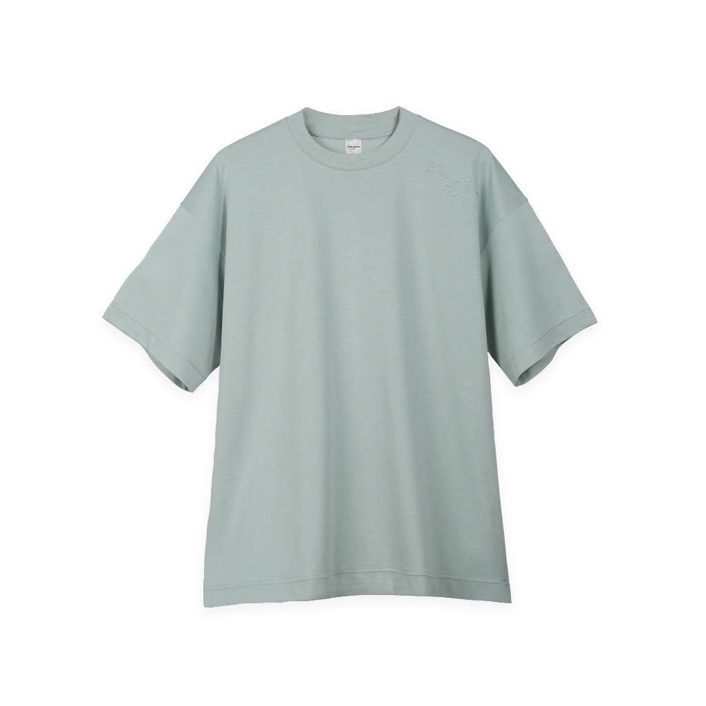 TAKEO KIKUCHI เสื้อยืดแขนสั้น HI-GAUGE SUPIMA COTTON TEE w/ SHOULDER EMBROIDERY