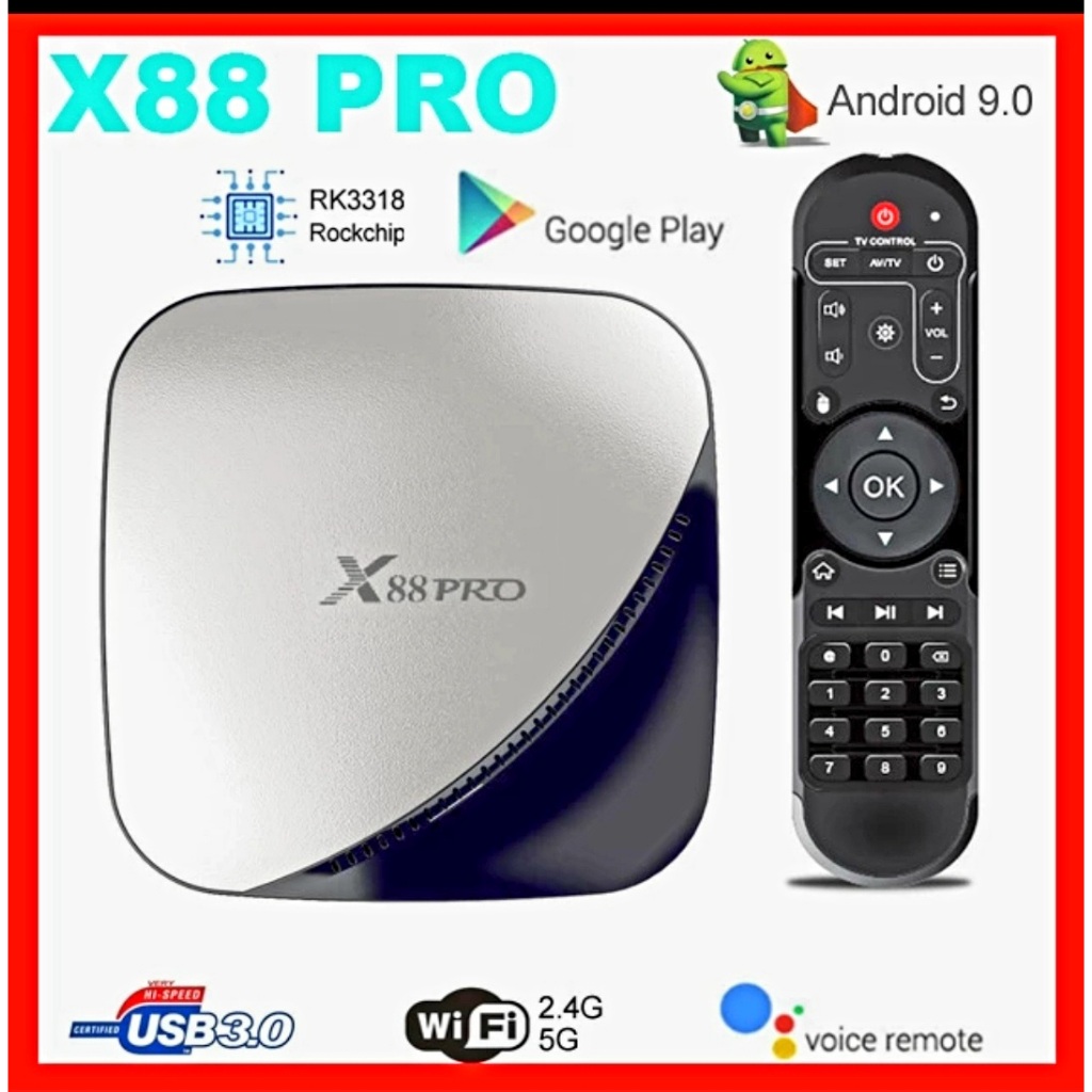 Android TV Box X88 Pro Amlogic S905X2 4+32GB Set Top Box VS H96 Max X2 Tv Box