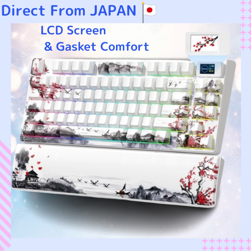Womier SK80 PRO Wireless Mechanical Keyboard 75% RGB Bluetooth 2.4G Mice LCD Screen Gasket