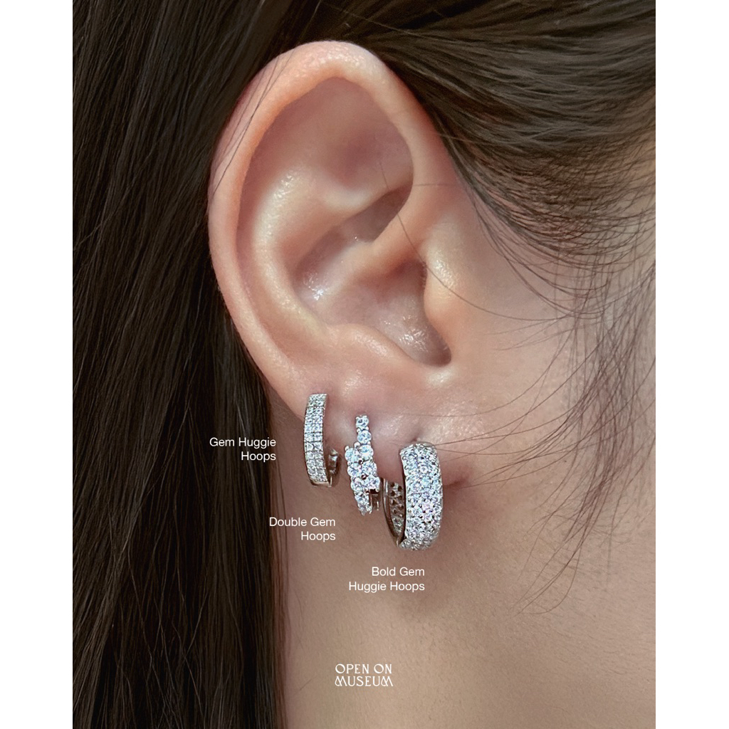 [Open on Museum] Double Gem Hoops