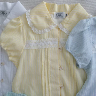 jellybutter english tea เสื้อคอปกแต่งลูกไม้ใส่ซับไม่บาง