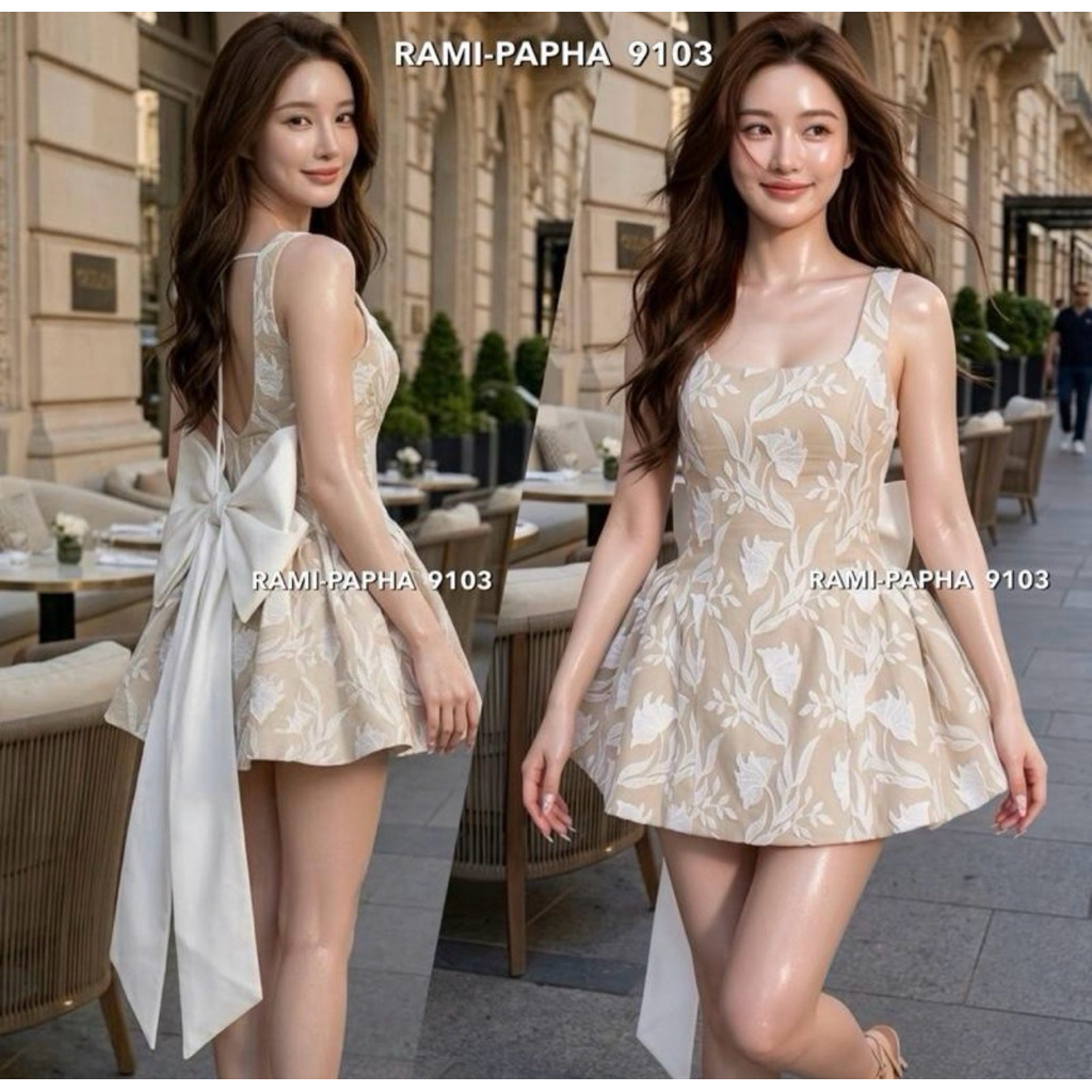 พร้อมส่ง เติม S-XL⚡️RM 9103 เดรสสไตล์สาวเวียด ดีเทลสวยหรู เดรสสีขาวแบบฉบับผู้ดี **ใหม่ล่าสุด2026