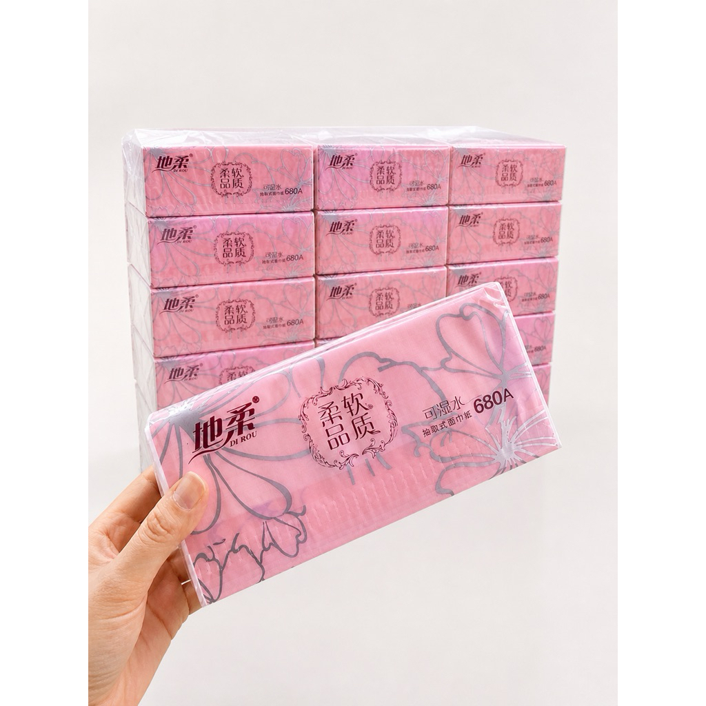 กระดาษทิชชู่ห่อชมพู แพค8ห่อ (บรรจุห่อละ 430+- แผ่น)