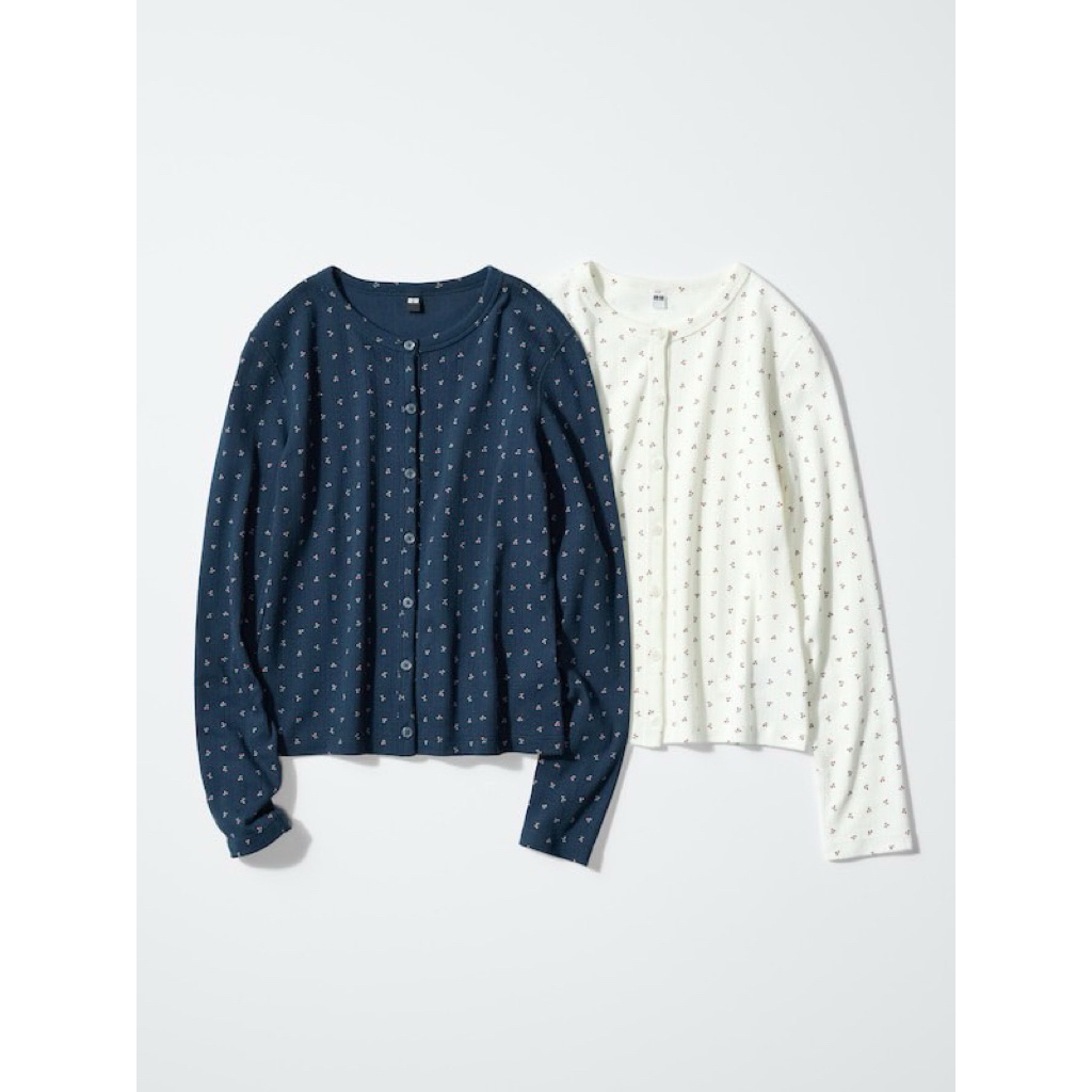 เสื้อ Uniqlo Cardigan คาร์ดิแกน ลายเชอร์รี่น่ารัก🍒🍒 แท้จากญีาปุ่น