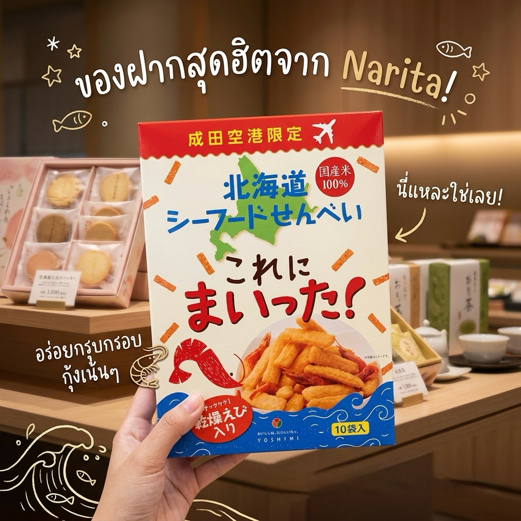 ‼️ร้านนี้ถูกที่สุด‼️Hokkaidō shīfūdo senbei เซมเบ้ซีฟู๊ด ของใหม่จากฮอกไกโด เป็นเซมเบ้ที่ใช้ข้าวจากฮอกไกโด