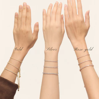 Tennis Bracelet สร้อยข้อมือประดับเพทายปรับขนาดได้