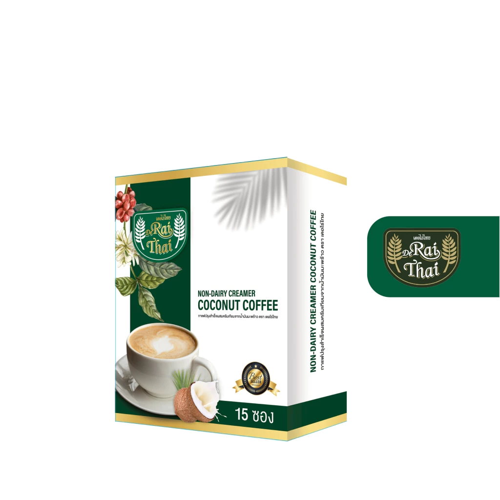 ไร่ไทย กาแฟครีมเทียมมะพร้าว 15 ซอง  Non-Dairy Creamer Coconut Coffee Raithai thumbnail 3