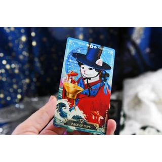 Myohan Cat Tarot ไพ่ยิปซีแท้น้องเหมียวฮันบกประดับฟอยด์สีรุ้งสะท้อนแสงหรูหรา ไพ่ทาโร่ต์ ไพ่ยิปซี Tarot Cards
