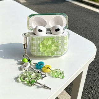 พร้อมส่ง ดอกไม้เขียวใหม่ เคสหูฟังAirpods4 เคสใสการ์ตูนนูน Airpods3 เคสหูฟังบลูทูธ gen3 gen2 เคสหูฟังไร้สาย Pro3 Airpods