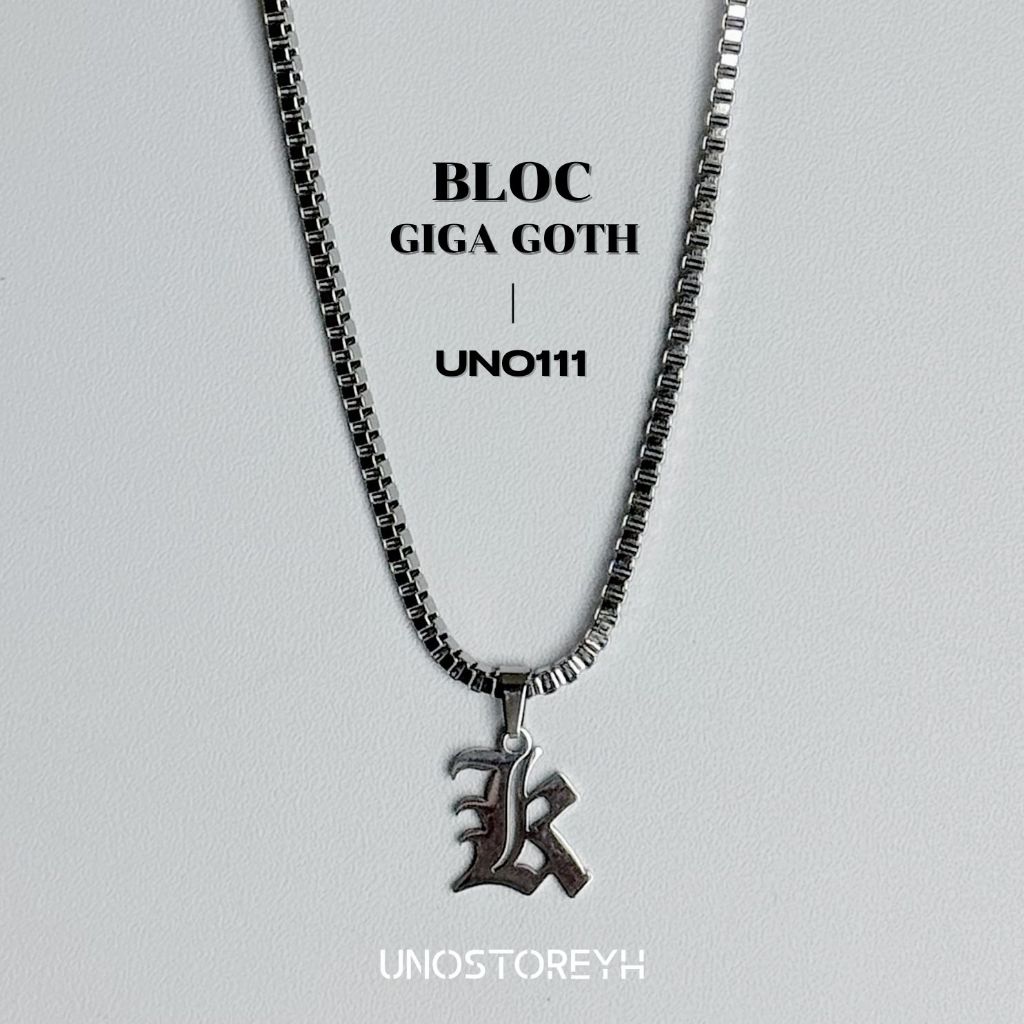 UNO111🔥”สร้อยคอ Bloc จี้รุ่น GIGA GOTH” สร้อยคอและจี้สแตนเลสแท้ จี้ตัวอักษ