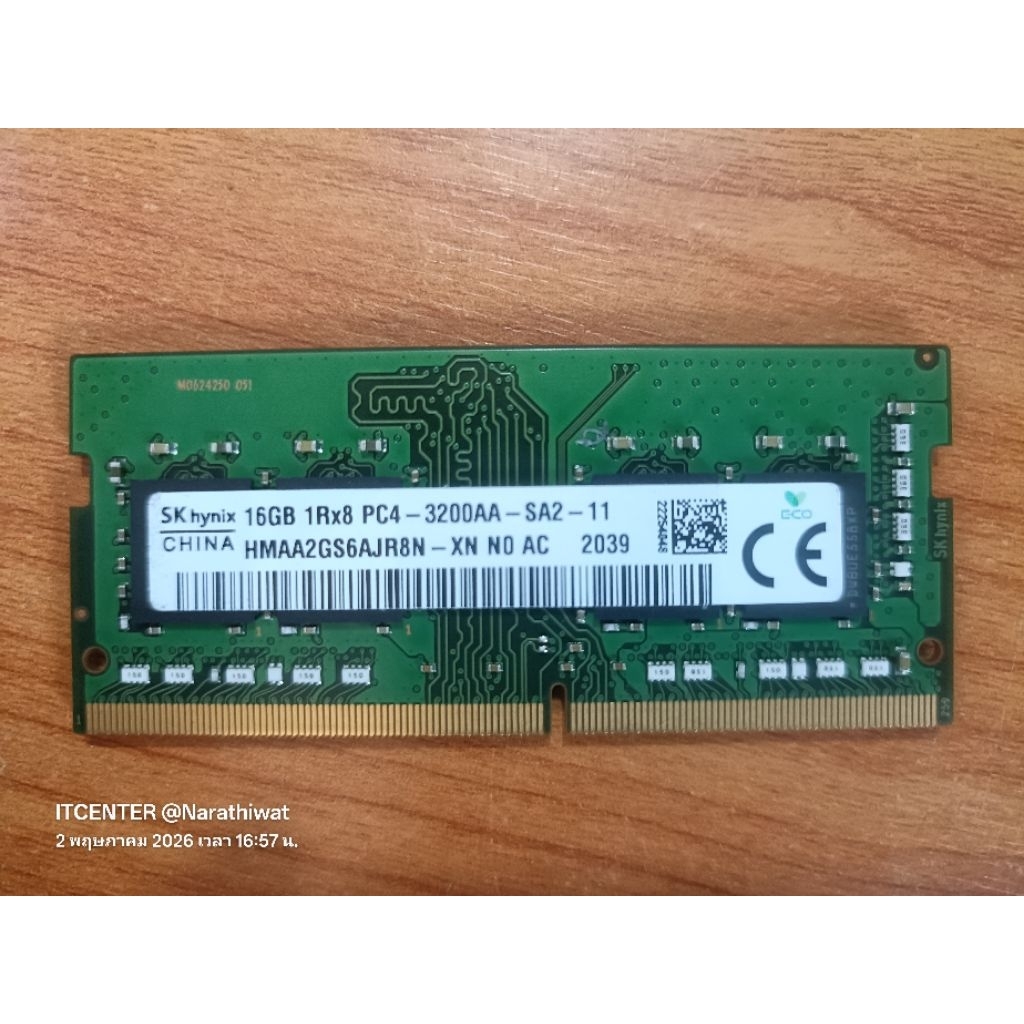 แรมมือสอง N/B SK Hynix DDR4 / 16 GB. Bus 3200