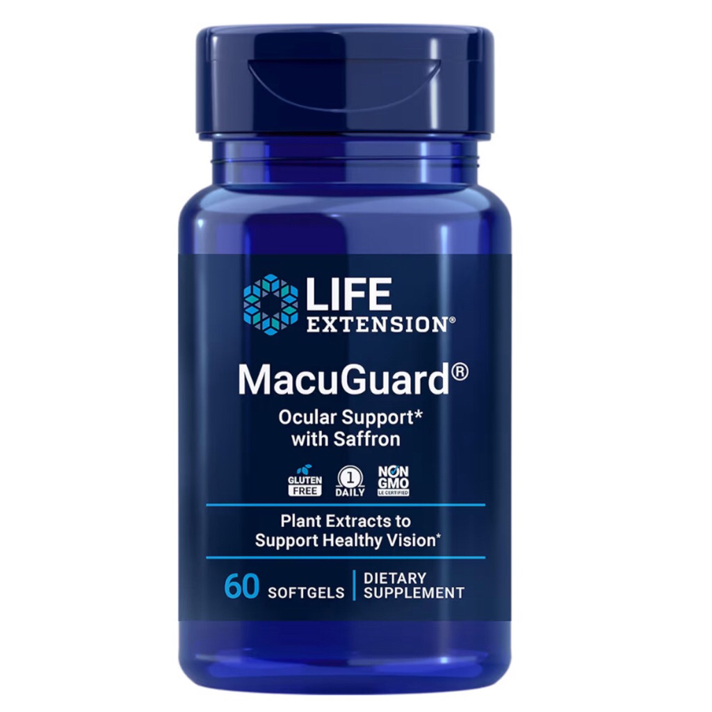 ( LIFE EXTENSION ) MACUGUARD ( OCULAR SUPPORT WITH SAFFRON )- บำรุงสายตา ( 60 ซอฟ์ทเจล ) นำเข้าจากอเมริกา