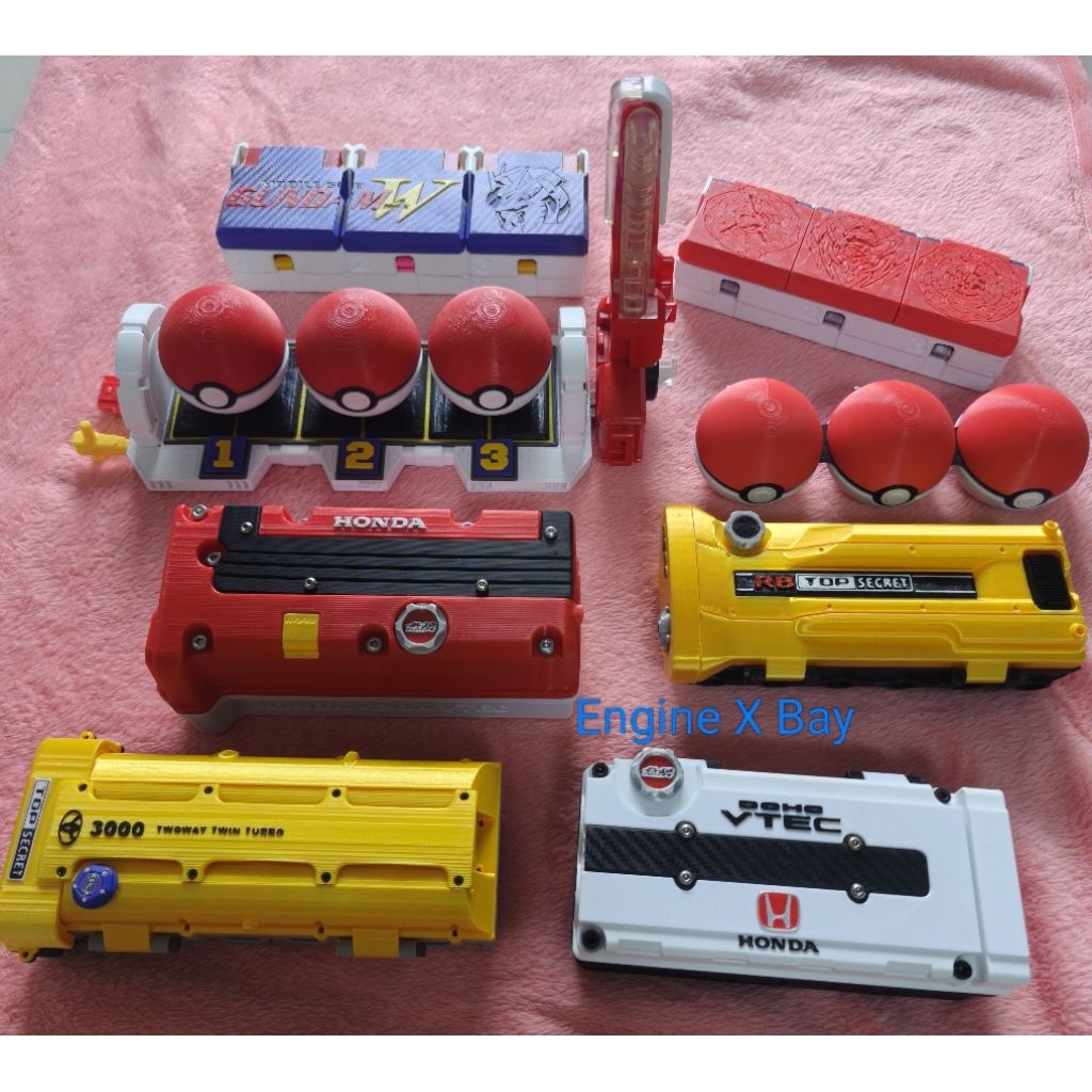 ใหม่ กล่องเก็บ BeyBlade x 3 on 3 รูปแบบใหม่ ทรงเครื่องยนต์ และ Pokémon ขนาดใหญ่ปรับแก้ใส่เบรดได้ทุกรุ่น