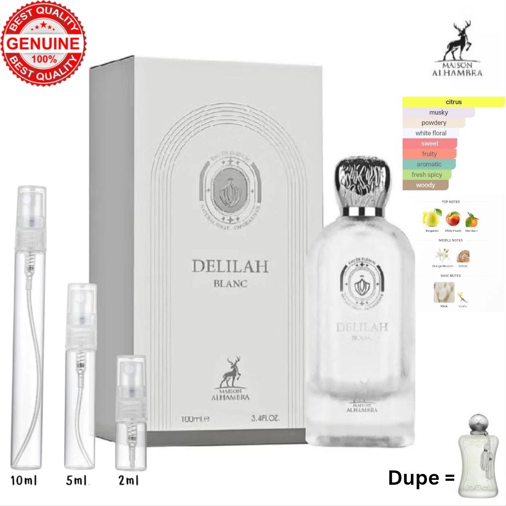 Delilah Blanc น้ำหอมอาหรับ by Maison Alhambra แบ่งขายขนาดทดลอง 2/5/10ml. ของแท้100% พร้อมส่ง นำเข้าจาก U.A.E. จัดส่งด่วน