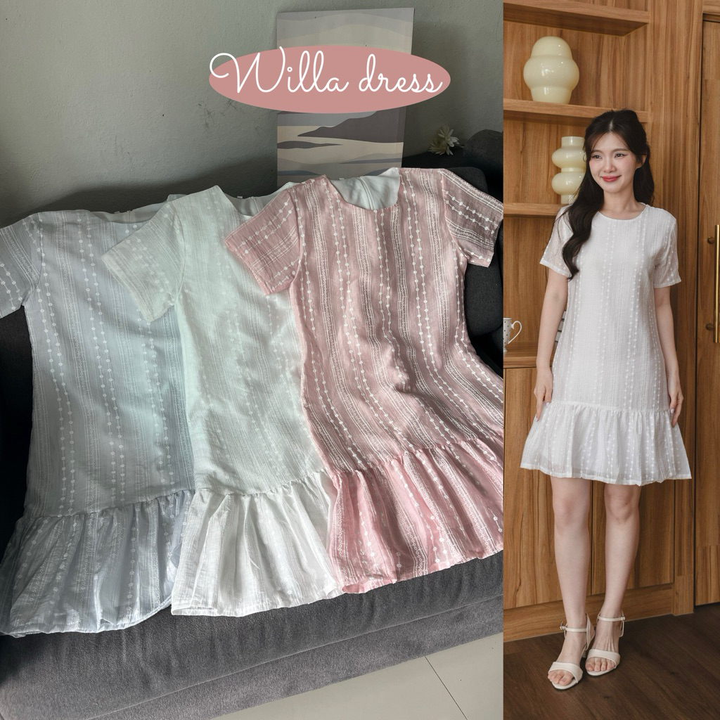 Willa dress 2สีใหม่ ผ้ามีtexure