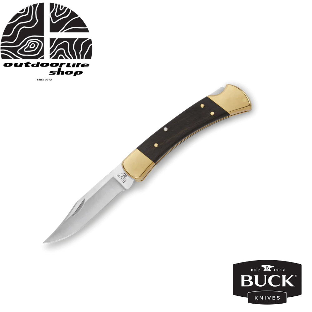 Buck 110 Folding Hunter/มีดพับคาวบอย ด้ามทองเหลือง แถม พร้อมซองหนัง