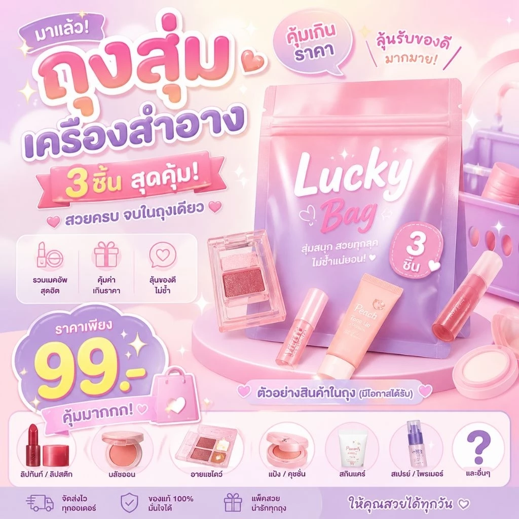 กล่องสุ่ม 3ชิ้น   สินค้าคละงาน(39บ.).เครื่องสำอางสกินแคร์ thumbnail 4