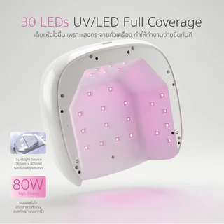Majikku เครื่องอบเล็บเจล UV/LED 80W อบไว ไม่ร้อนจิ๊ด Low Heat Mode อบแห้งสม่ำเสมอ ไม่เป็นจุดด่าง