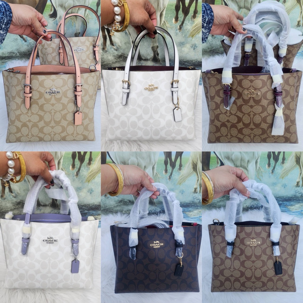 AD🎀 (สด-ผ่อน) C4250 MOLLIE TOTE 25 IN SIGNATURE CANVAS