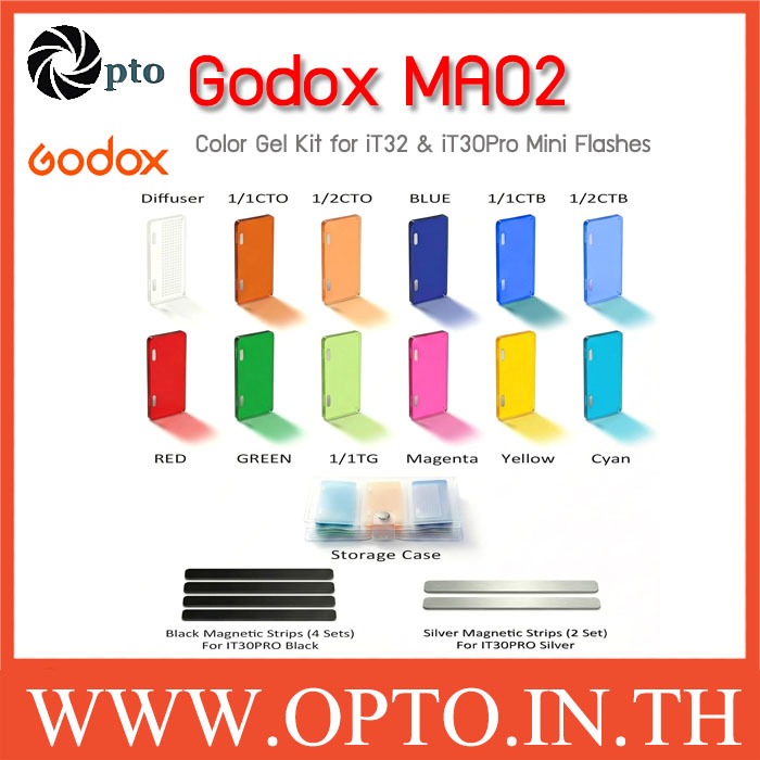 Godox MA02 Color Gel Magnetic Attachment Kit for iT32 iM30 and iT30Pro Mini Flashes เจลสี