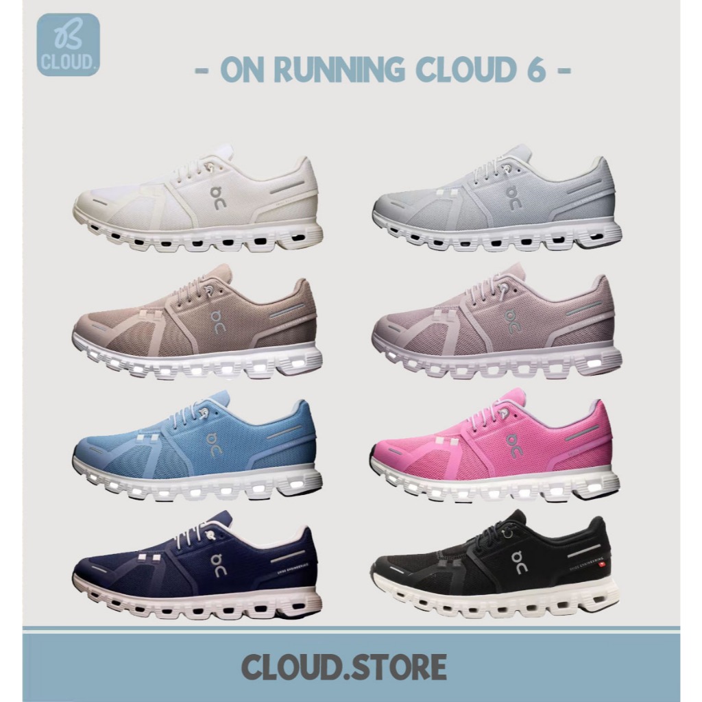 【แท้100%/มีพร้อมส่ง + Preorder💞】✅ On Running รองเท้าวิ่ง On Cloud 6 รองเท้าลำลองทรงเตี้ย Unisex Hot สวมใส่สบาย มีสไตล์