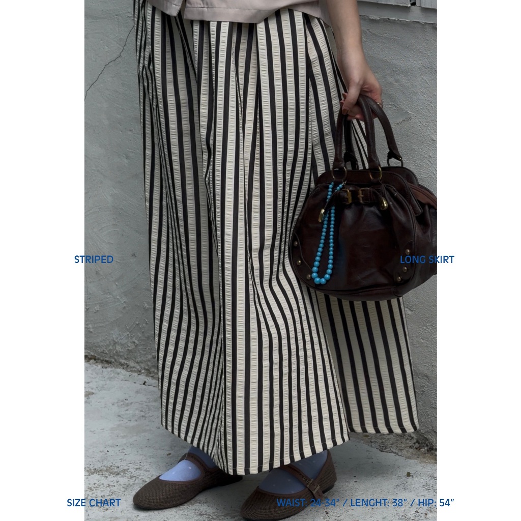 DM-Striped long skirt