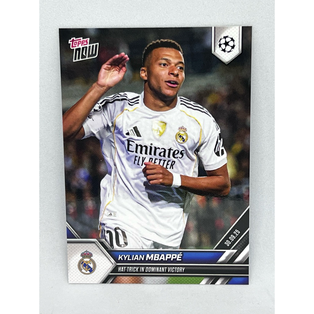 การ์ดฟุตบอล Topps Now 2025 Kylian Mbappe Real Madrid #024