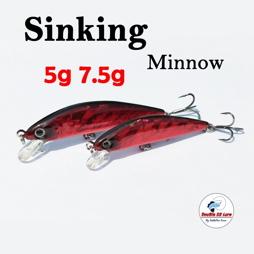 Double SS lure Sinking minnow 5กรัม 7.5กรัม เหยื่อตกปลา