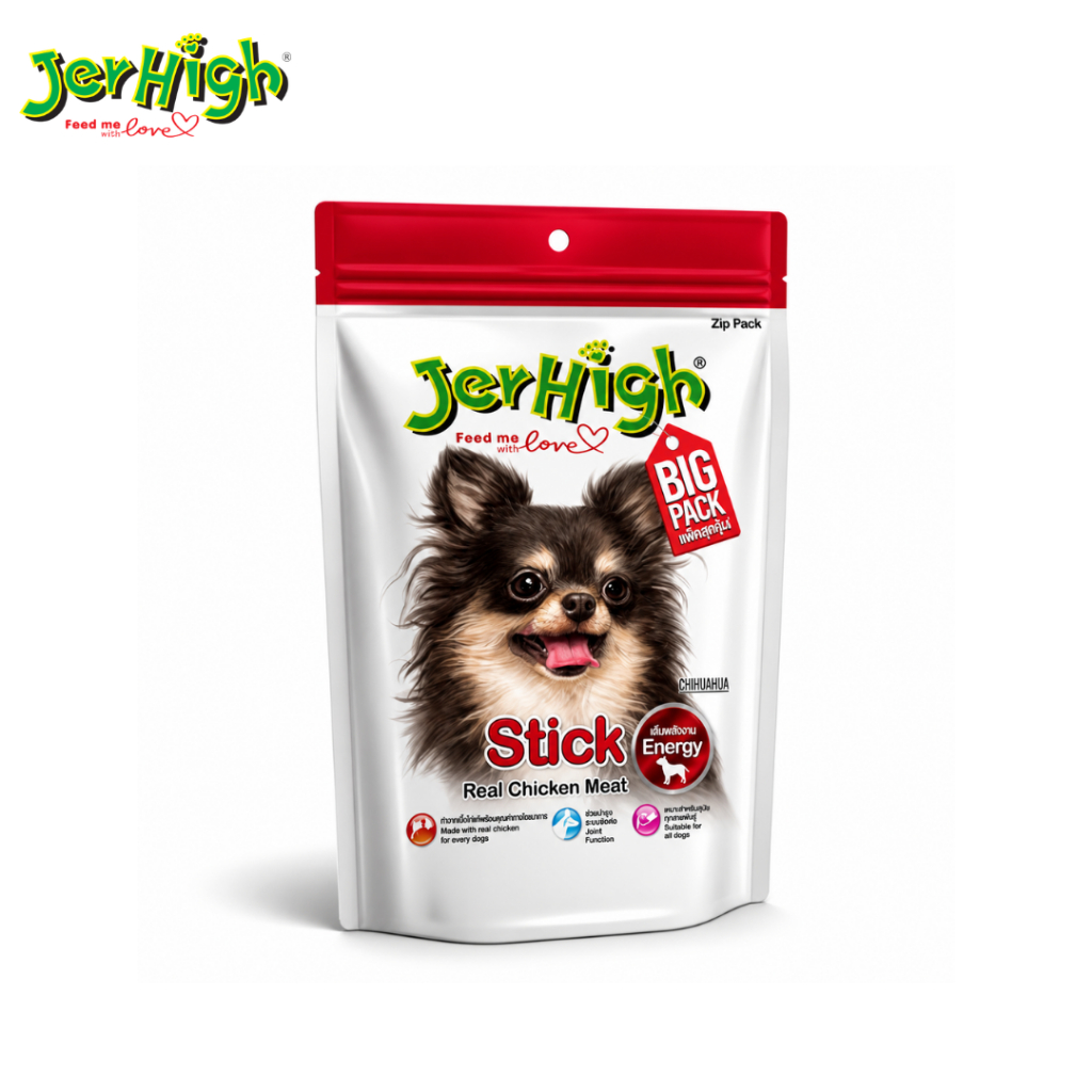Jerhigh ขนมสุนัขสติ๊ก 400g โปรตีนสูง อร่อย สำหรับสุนัขทุกสายพันธุ์ Stick Dog Treat Petus Kingkaew