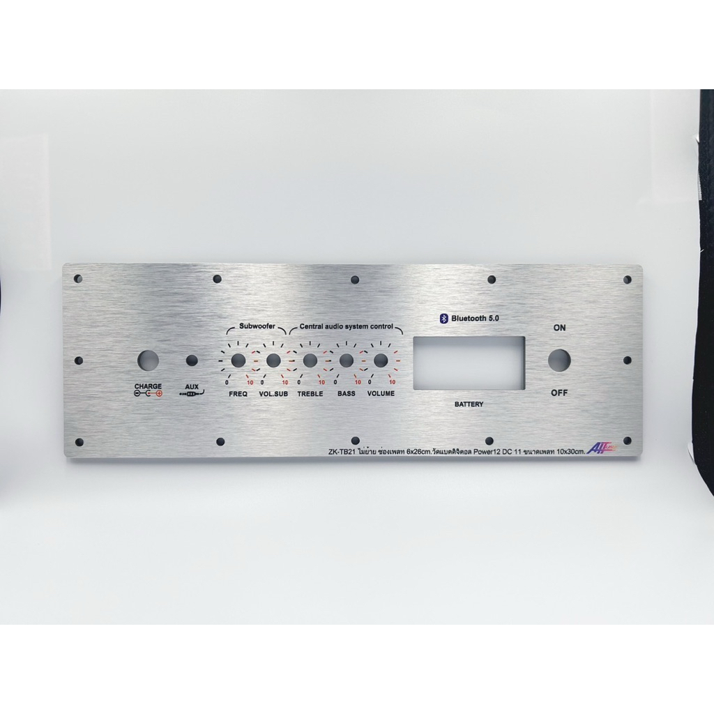เพลทลำโพงบูลทูธ ZK-TB21 ไม่ย้ายช่องเพลท6*26cmวัตแบตดิจิตอล Power12/16mm/Dc11mm/Aux/Ledขนาดเพลท10*30