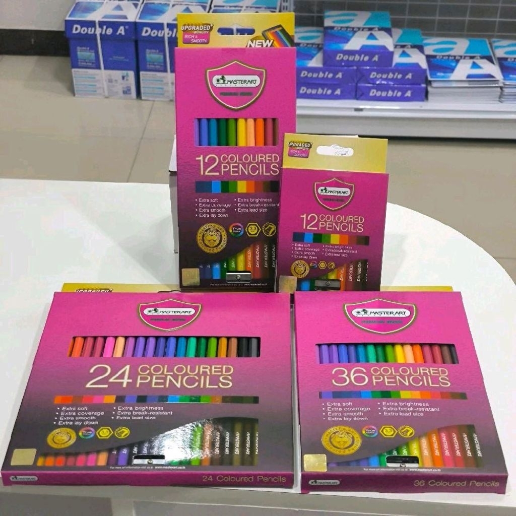 MasterArt ดินสอสีไม้ 12 ชิ้น 24 ชิ้น และ 36 ชิ้น ดินสอสีคุณภาพสูง สำหรับวาดภาพและระบายสี