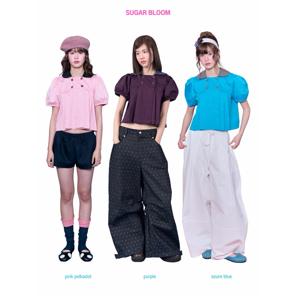 5.5 Sugar bloom top เสื้อเชิร์ตแขนตุ๊กตาคอบัว🛼