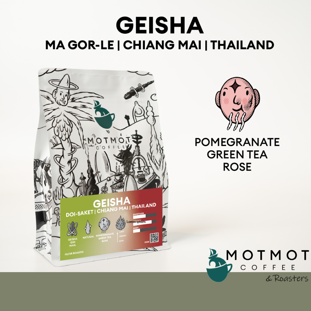 Geisha Ma Gor Le Doi Saket Chiang Mai Thailand (Natural) | เมล็ดกาแฟ เกอิชา มากอเลอะ เชียงใหม่ กาแฟค