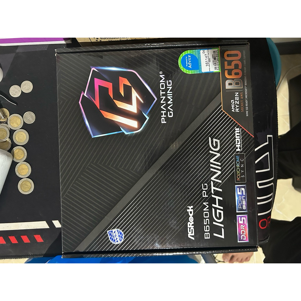 ASROCK B650m PG lightning (AM5) ของใหม่ประกันเดิน 16 เมษา 69