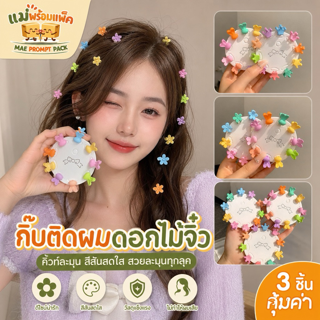 กิ๊บติดผม กิ๊บจิ๋ว y2k กิ๊บ น่ารัก 10ชิ้น น่ารักสดใส พร้อมส่ง