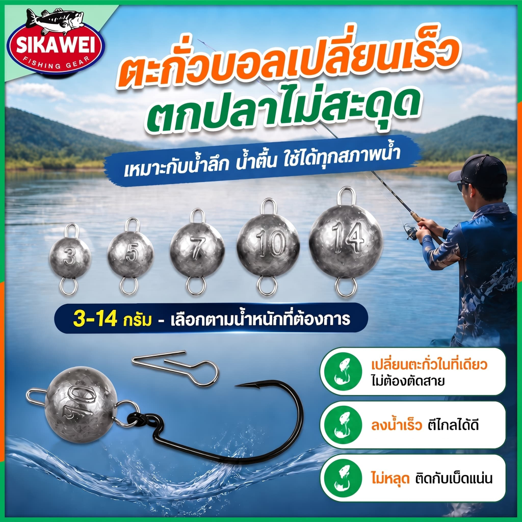 Sikawei 10PCS หัวจิ๊กตะกั่ว 3g 5g 7g 10g 14g สําหรับเหยื่ออ่อน