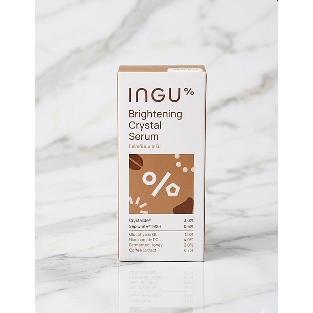 INGU Brightening Crystal Serum 15 ml. เซรั่มบำรุงผิวหน้าลดเลือนจุดด่างดำ ปรับสีผิวให้กระจ่างใสเรียบเ