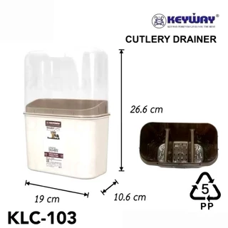 KEYWAY กล่องใส่ช้อนส้อมพลาสติก กล่องใส่ตะเกียบ พร้อมฝาปิดใส รุ่น KLC-103