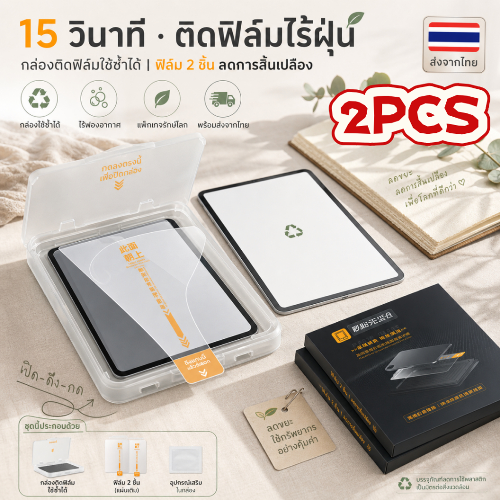 ฟิล์มกระจกพร้อมบล็อกติดฟิล์ม ฟิล์มกระจก ไอแพดgen10 Gen7 gen8 gen9 Air3 10.2 Air4 air5 10.9 Pro11 Gen