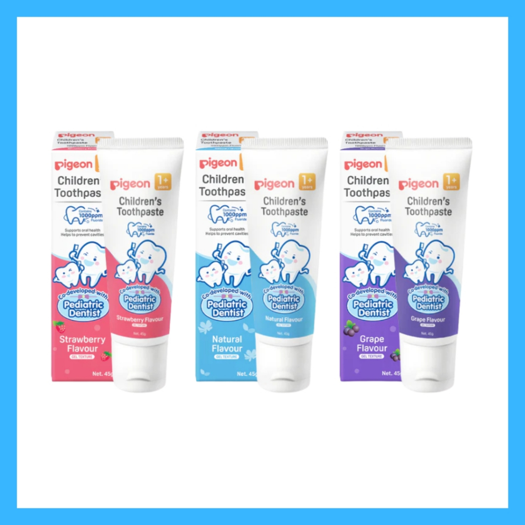 [ 1 แถม 1 ] Pigeon Children's Toothpaste พีเจ้น ยาสีฟันสำหรับเด็กอายุ 1 ปีขึ้นไป 1 หลอด แถม พีเจ้น ย